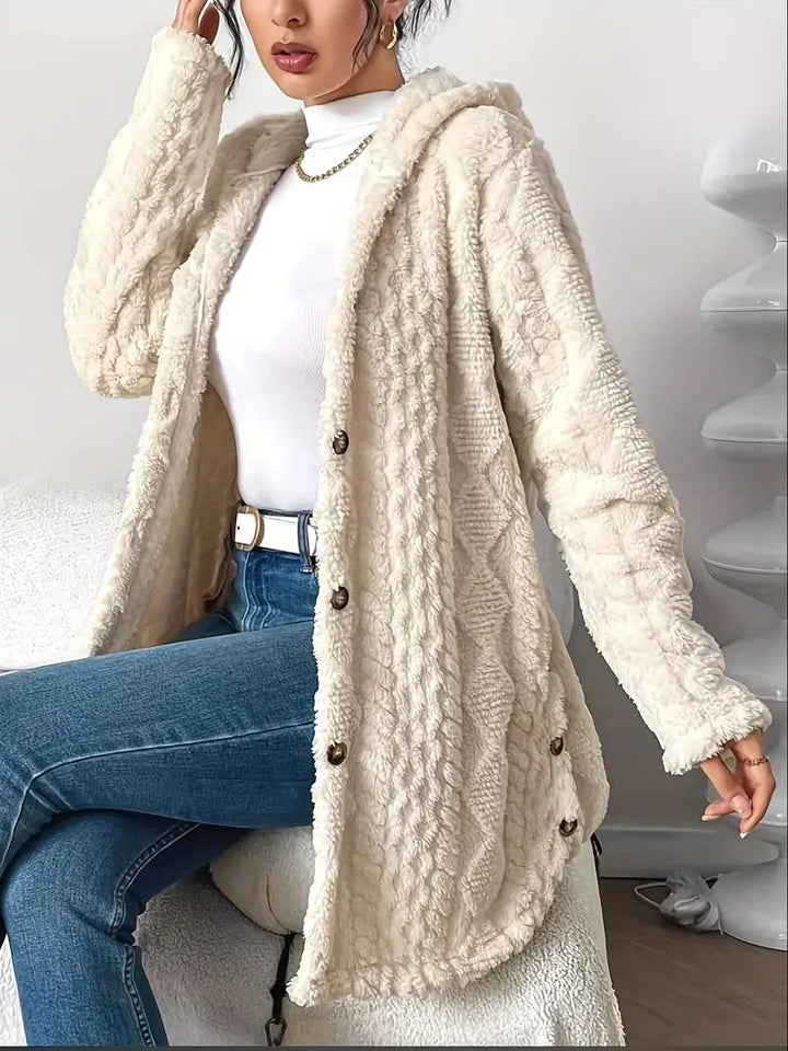 Women's Textured Elegant Coat | Longline