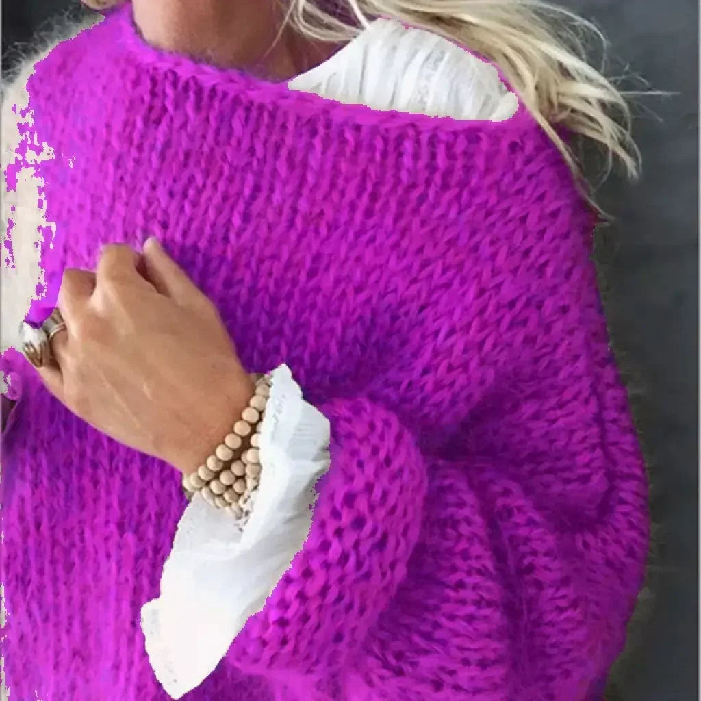 Women's Oversized Fuzzy Knit Sweater | Winter
