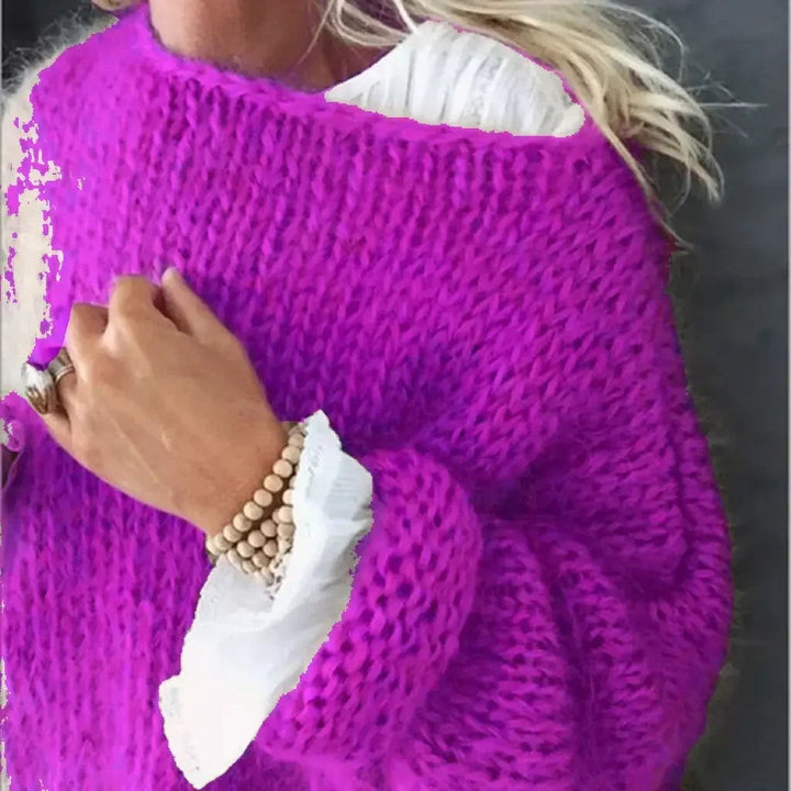 Women's Oversized Fuzzy Knit Sweater | Winter