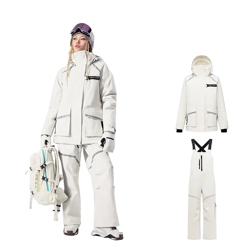 Unisex Winter Snowboarding Jacket and Ski Salopettes Set | Warm
