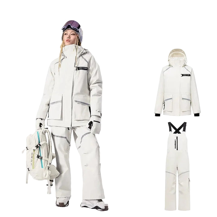 Unisex Winter Snowboarding Jacket and Ski Salopettes Set | Warm