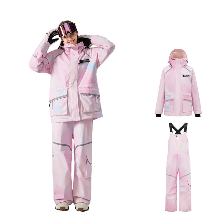 Unisex Winter Snowboarding Jacket and Ski Salopettes Set | Warm