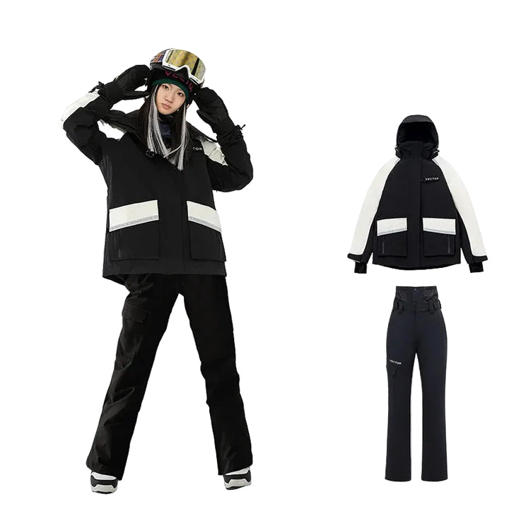 Unisex Winter Snowboarding Jacket and Ski Salopettes Set | Warm