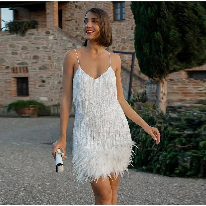 Women's Fringe Cocktail Dress | Mini