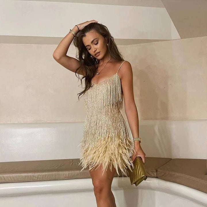 Women's Fringe Cocktail Dress | Mini