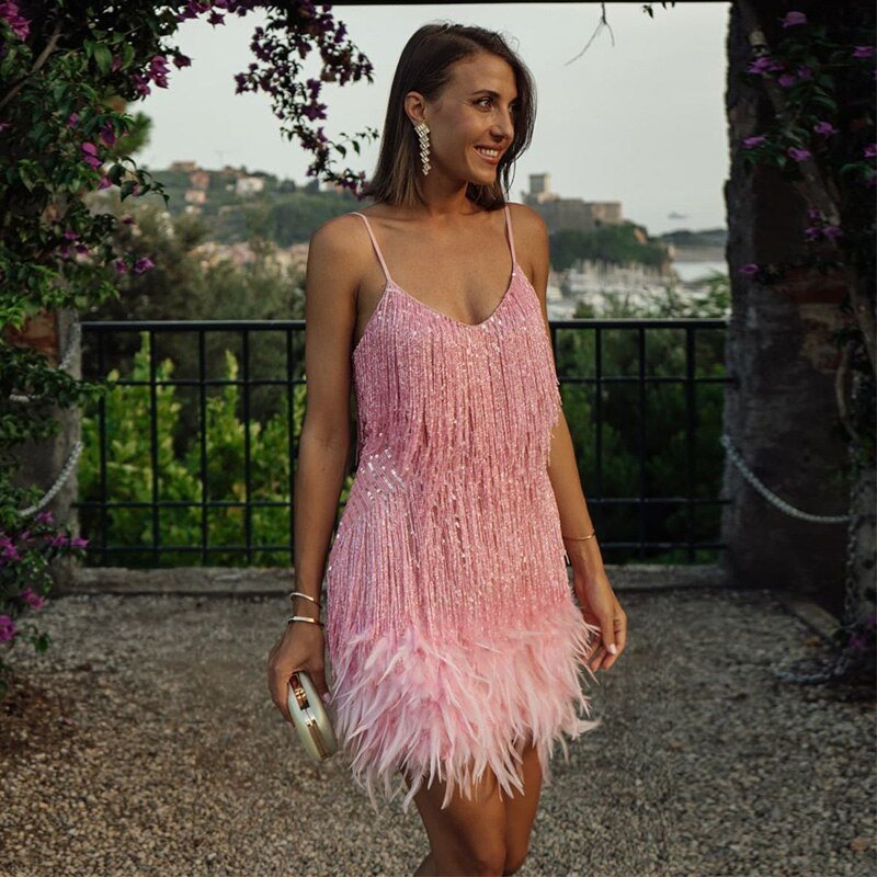 Women's Fringe Cocktail Dress | Mini