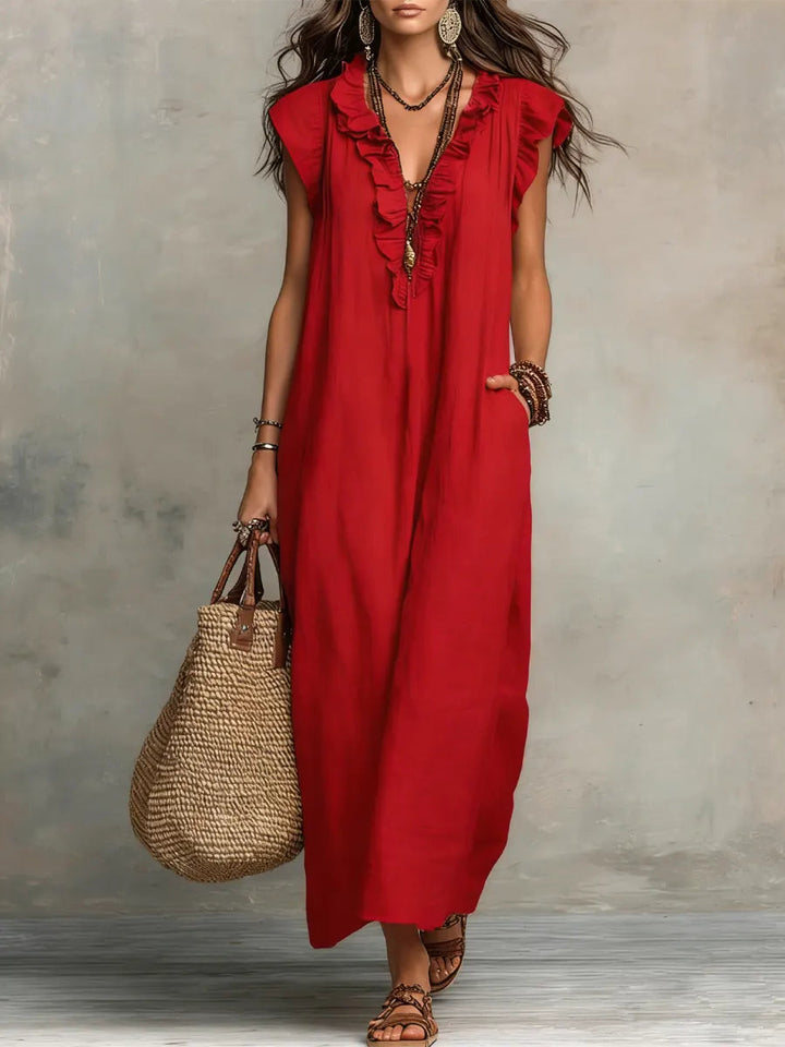 Women's Boho Ruffle Dress | Maxi