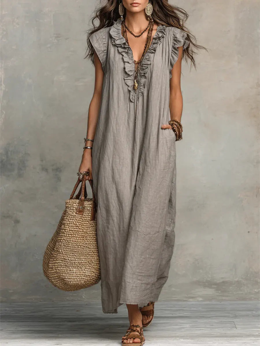 Women's Boho Ruffle Dress | Maxi