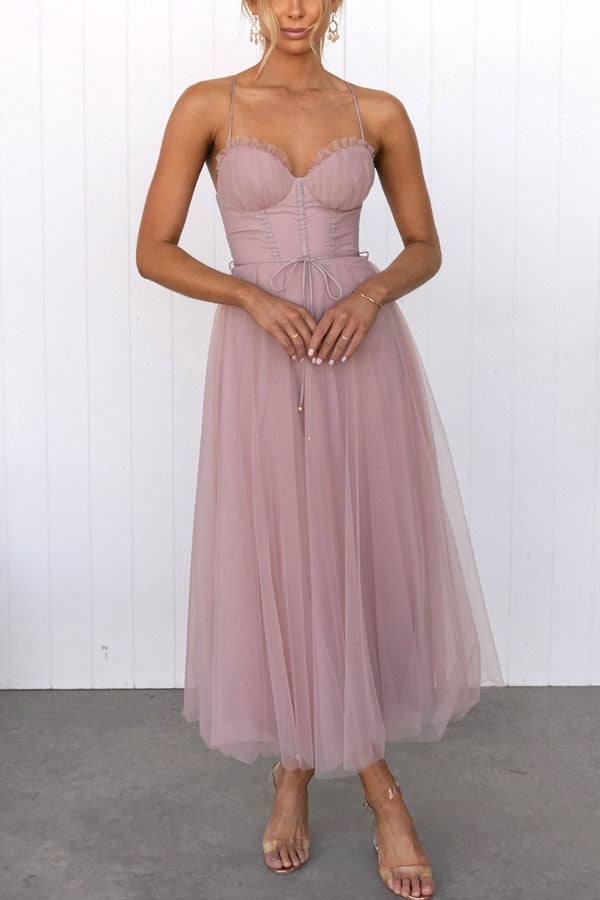 Women's Corset Wedding Guest Dress | Midi