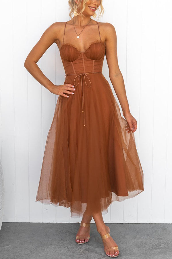 Women's Corset Wedding Guest Dress | Midi