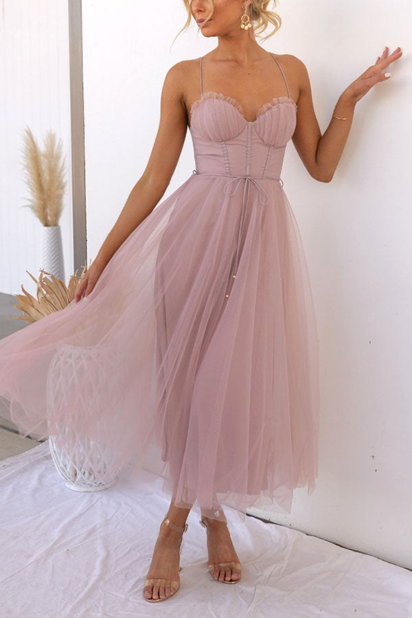 Women's Corset Wedding Guest Dress | Midi