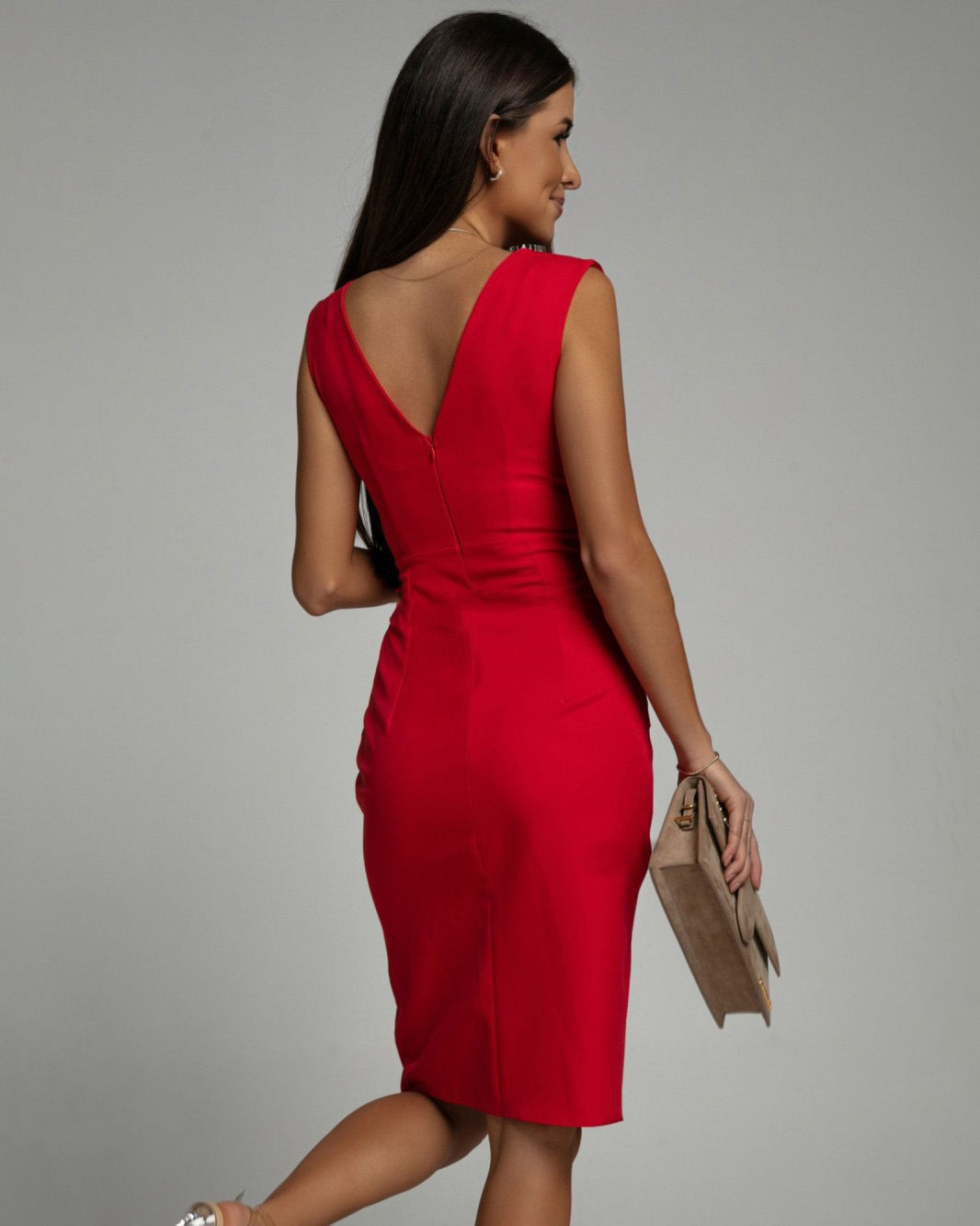 Women's Elegant Fitted Evening Dress | Midi
