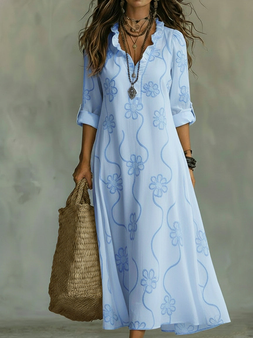 Women's Vintage A-Line Dress | Maxi