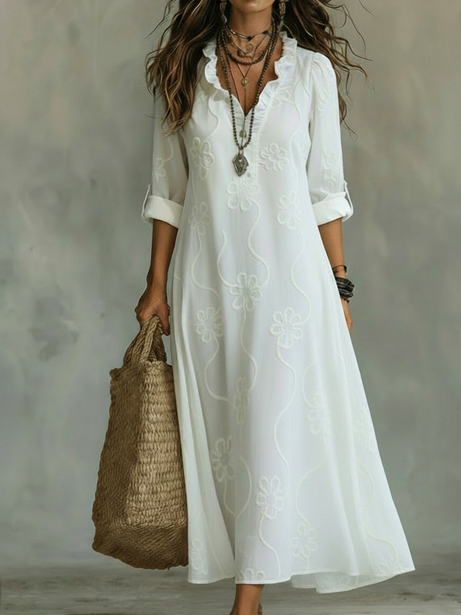 Women's Vintage A-Line Dress | Maxi