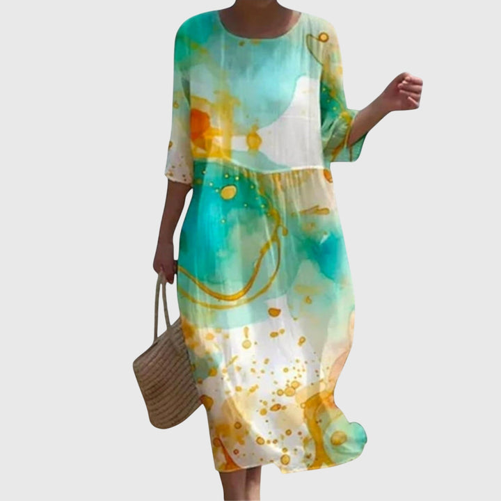 Women's Elegant Summer Printed Dress | Midi
