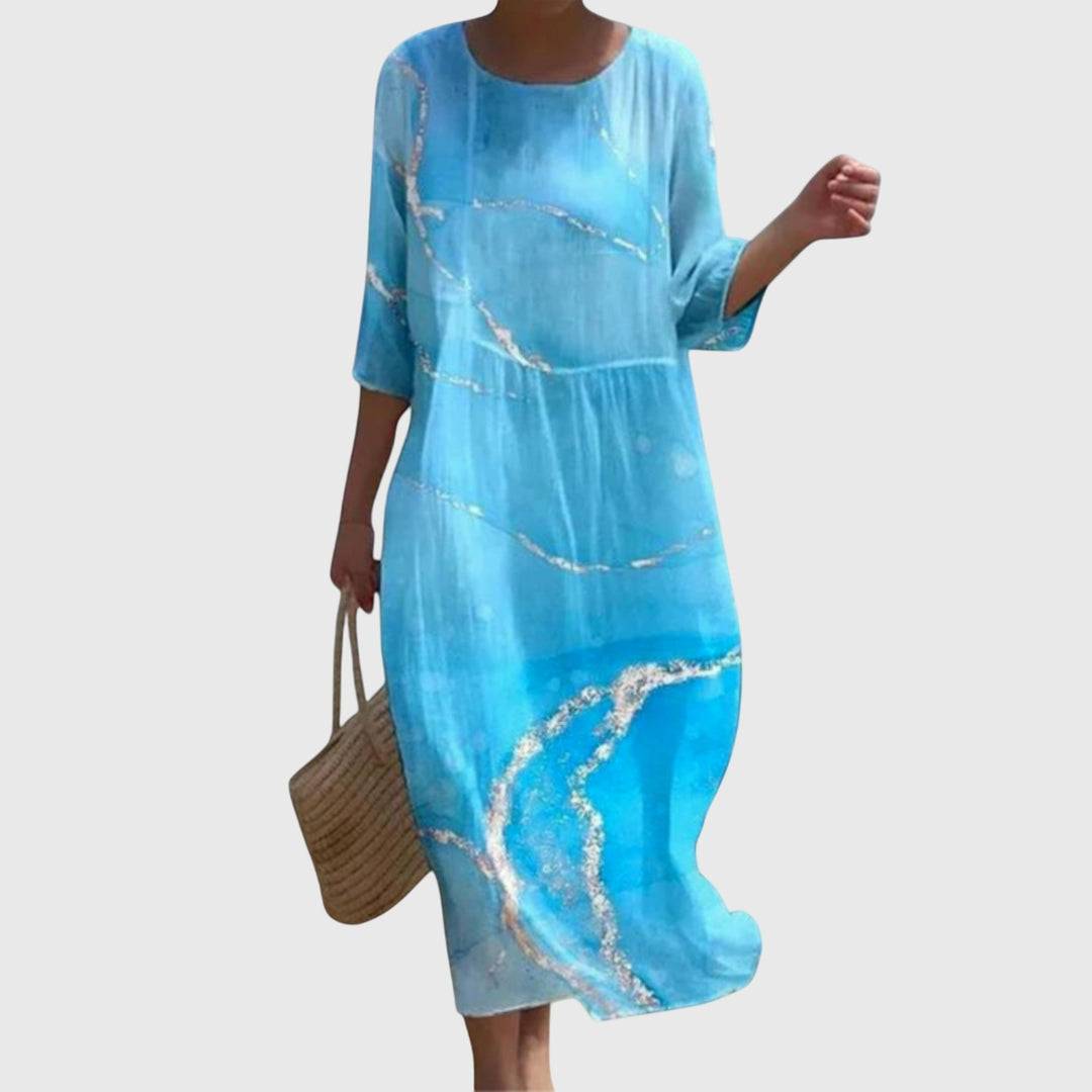 Women's Elegant Summer Printed Dress | Midi