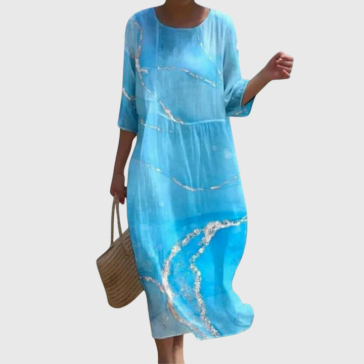 Women's Elegant Summer Printed Dress | Midi