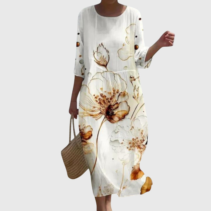 Women's Elegant Summer Printed Dress | Midi