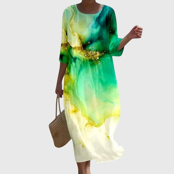 Women's Elegant Summer Printed Dress | Midi