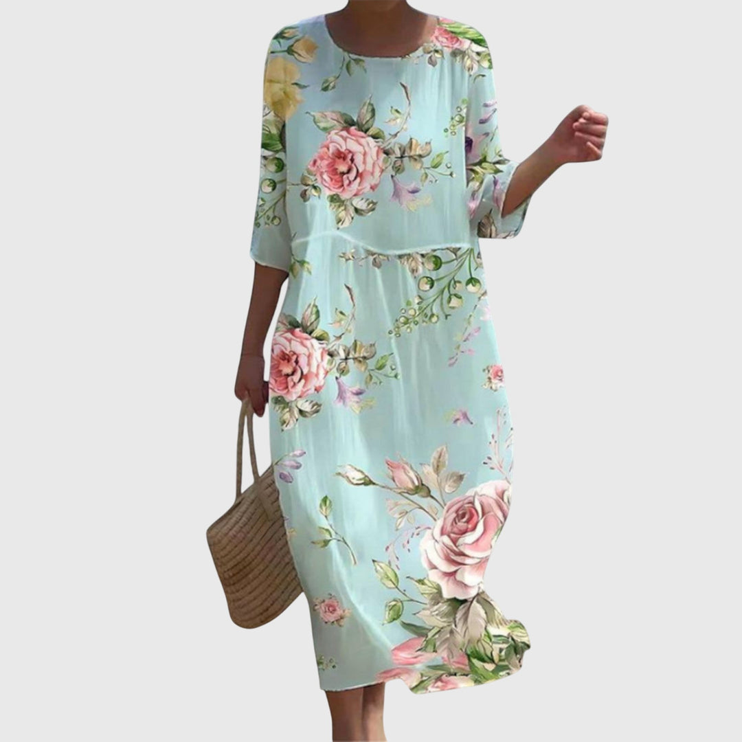 Women's Elegant Summer Printed Dress | Midi