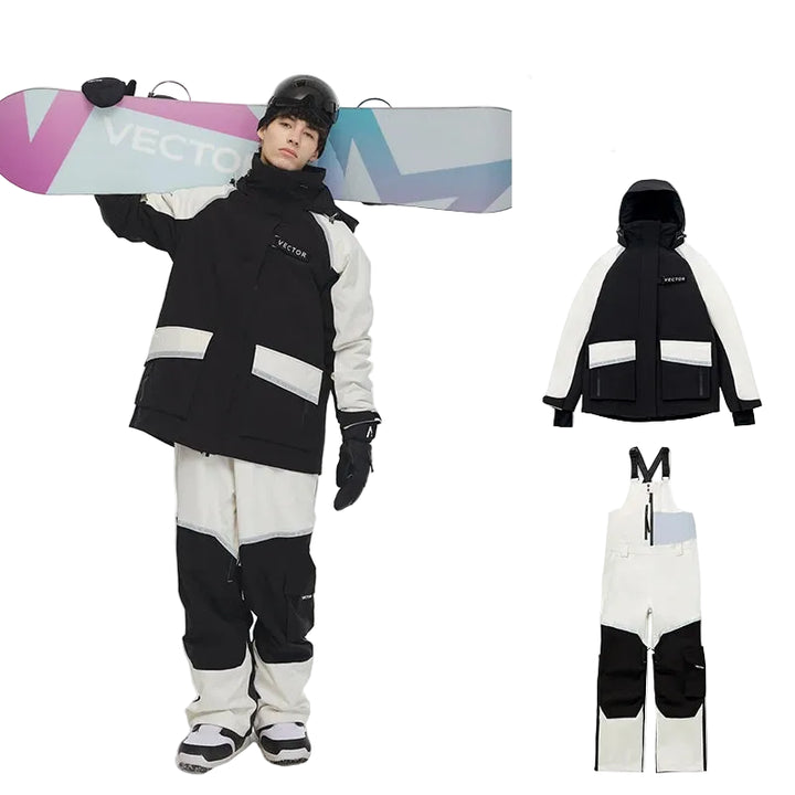 Unisex Winter Snowboarding Jacket and Ski Salopettes Set | Warm
