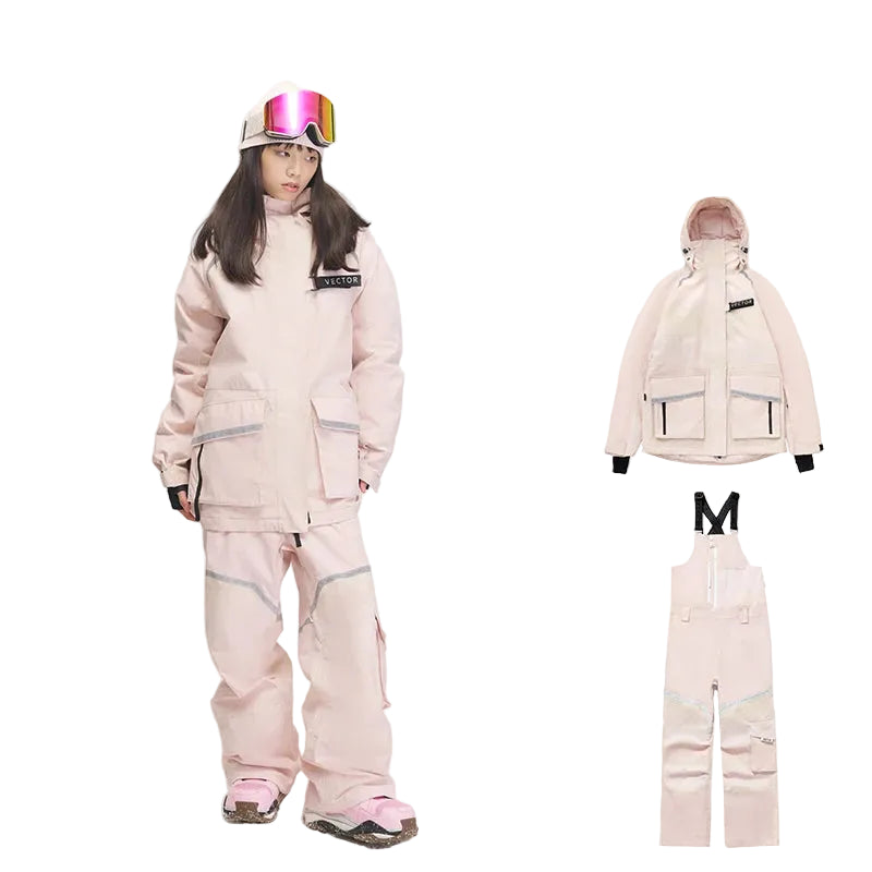 Unisex Winter Snowboarding Jacket and Ski Salopettes Set | Warm