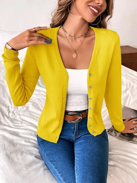 Women's Button-Front Knit Cardigan | Fitted
