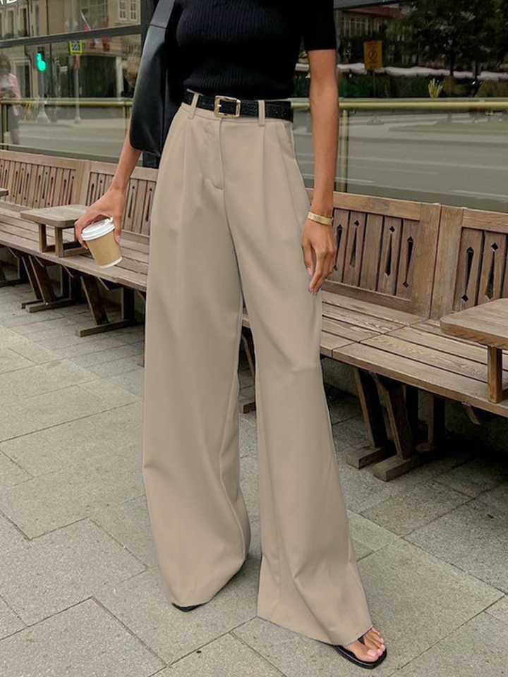 Women's Pleated Front Pants | Wide Leg