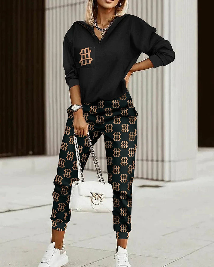 Women's Two-Piece Geometric-Print Set | Casual