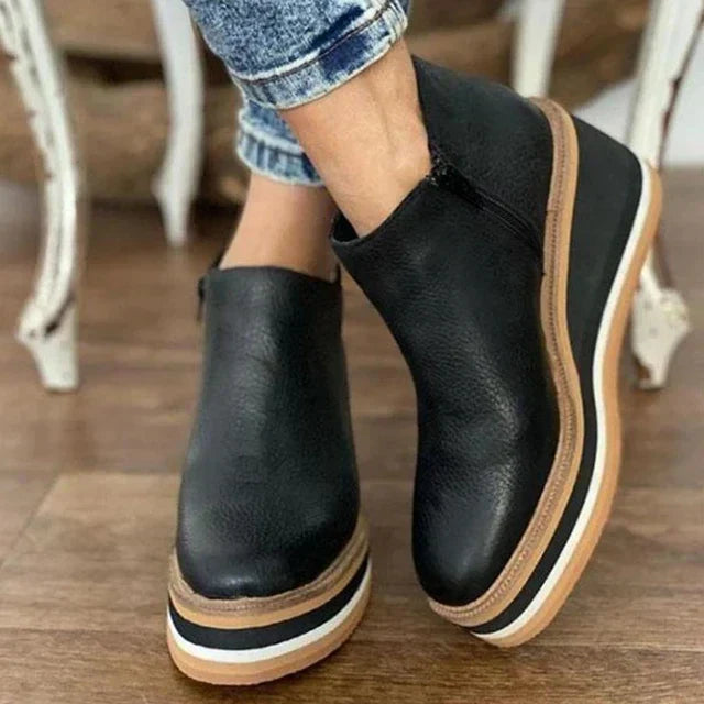 Women's Casual Wedge Ankle Boots | Zip