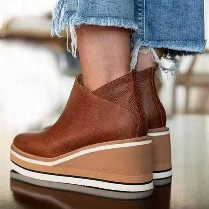 Women's Casual Wedge Ankle Boots | Zip