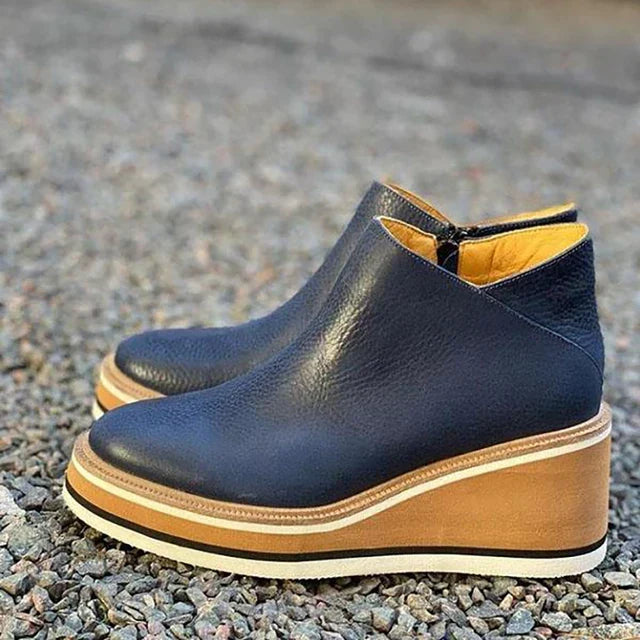Women's Casual Wedge Ankle Boots | Zip