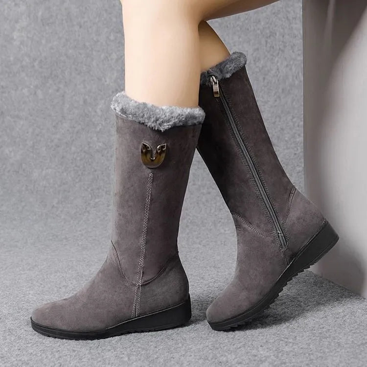 Women's Zipper Mid-Calf Winter Boots | Snow