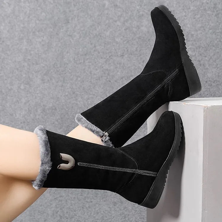 Women's Zipper Mid-Calf Winter Boots | Snow