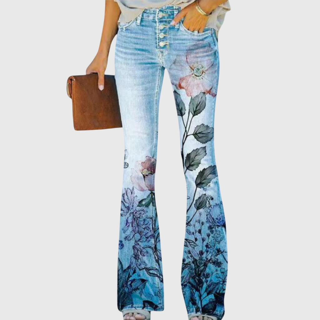Women's Casual Summer Floral Pants | Mid Rise