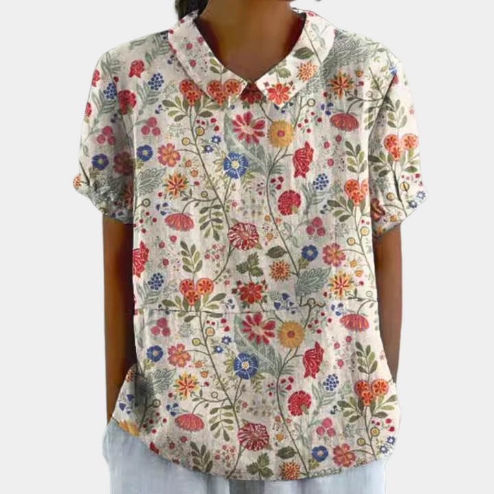 Women's Floral Print Short Sleeves Blouse | Casual