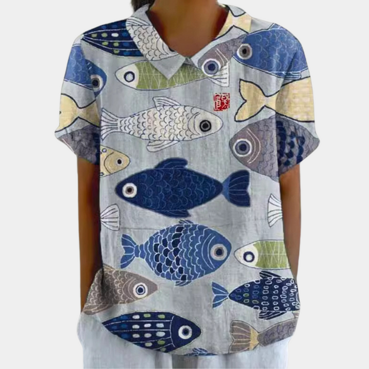 Women's Floral Print Short Sleeves Blouse | Casual