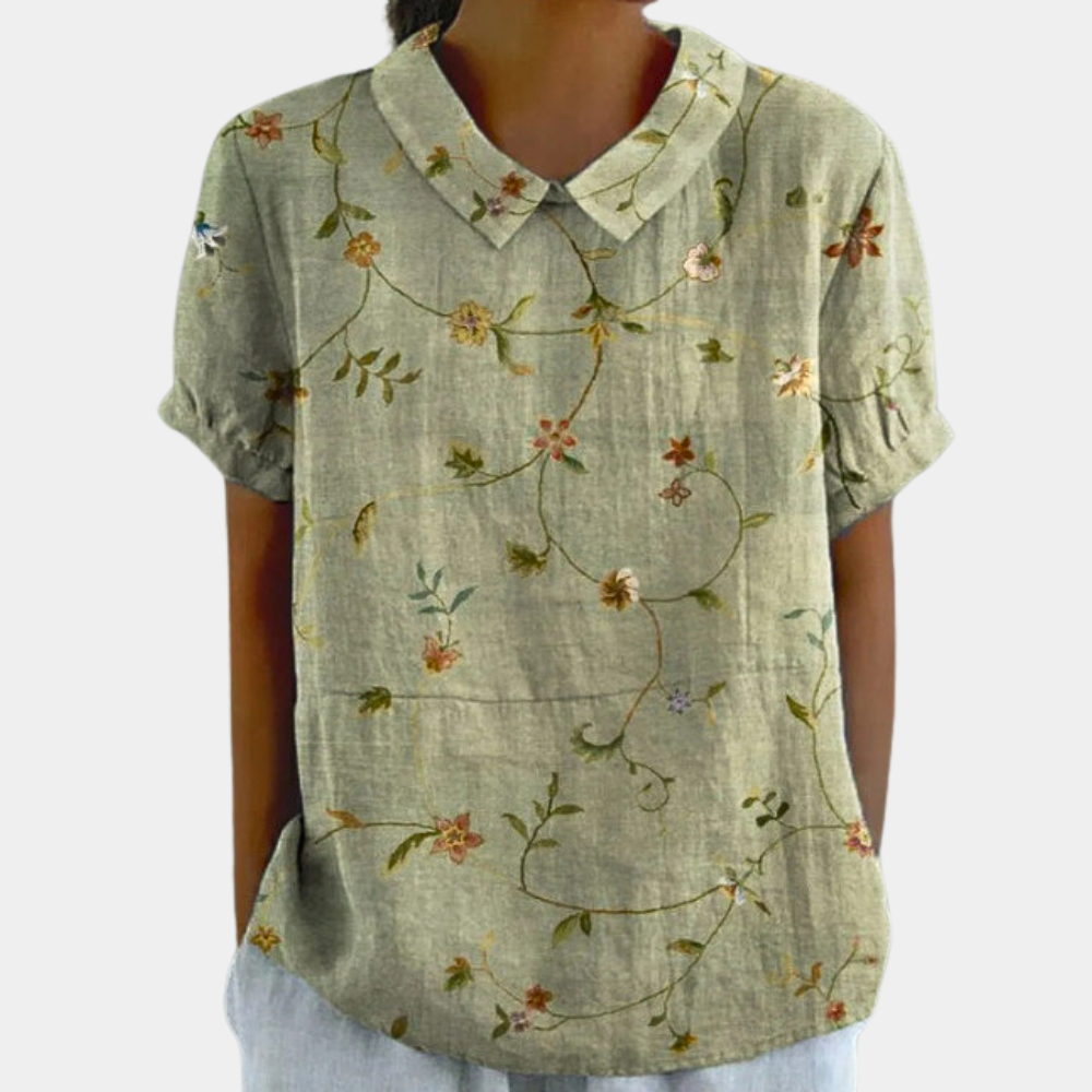 Women's Floral Print Short Sleeves Blouse | Casual
