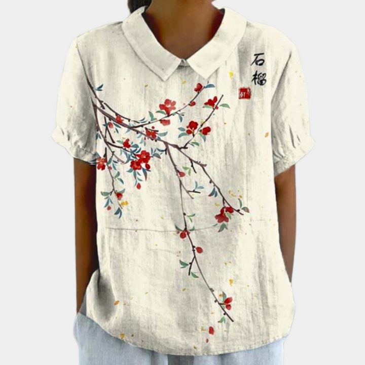Women's Floral Print Short Sleeves Blouse | Casual