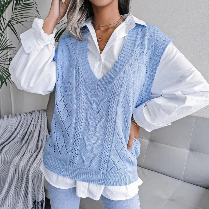 Women’s Ribbed Jumper Vest | Relaxed Fit