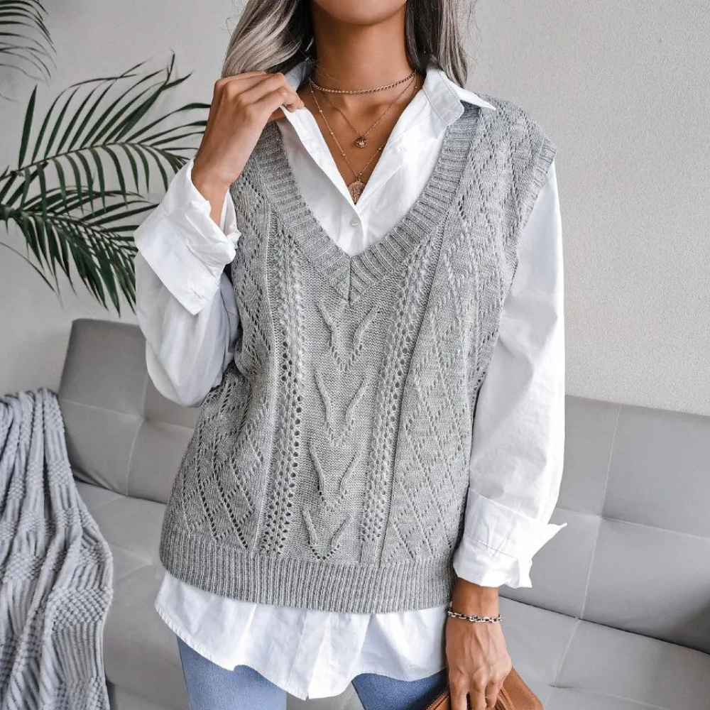 Women’s Ribbed Jumper Vest | Relaxed Fit