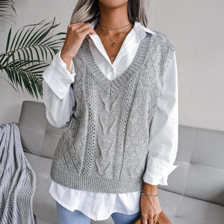 Women’s Ribbed Jumper Vest | Relaxed Fit