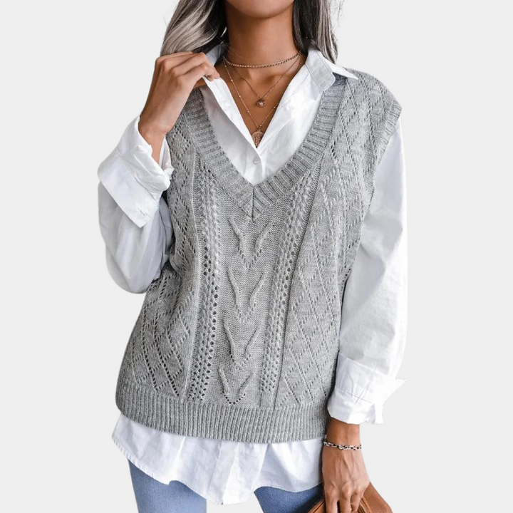 Women’s Ribbed Jumper Vest | Relaxed Fit