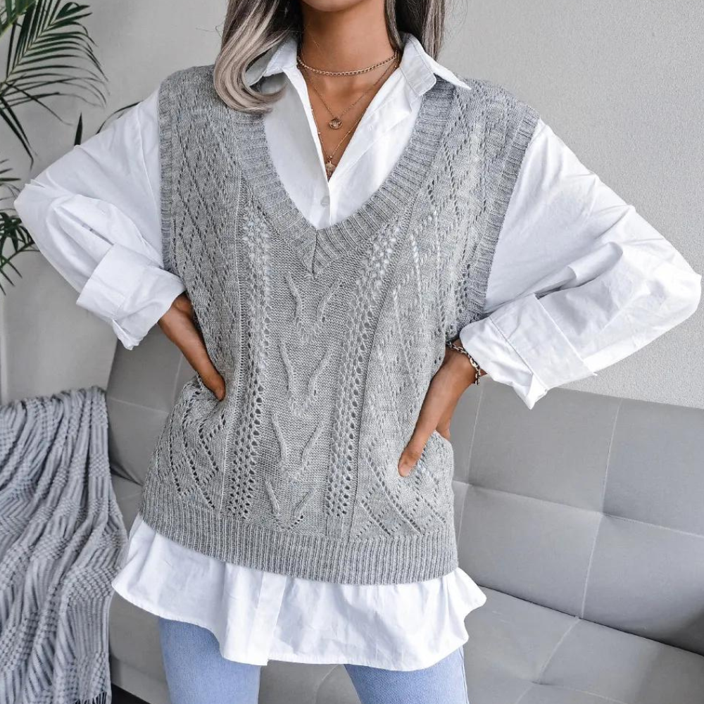 Women’s Ribbed Jumper Vest | Relaxed Fit