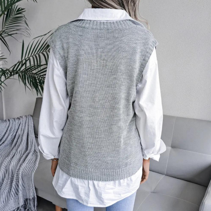 Women’s Ribbed Jumper Vest | Relaxed Fit