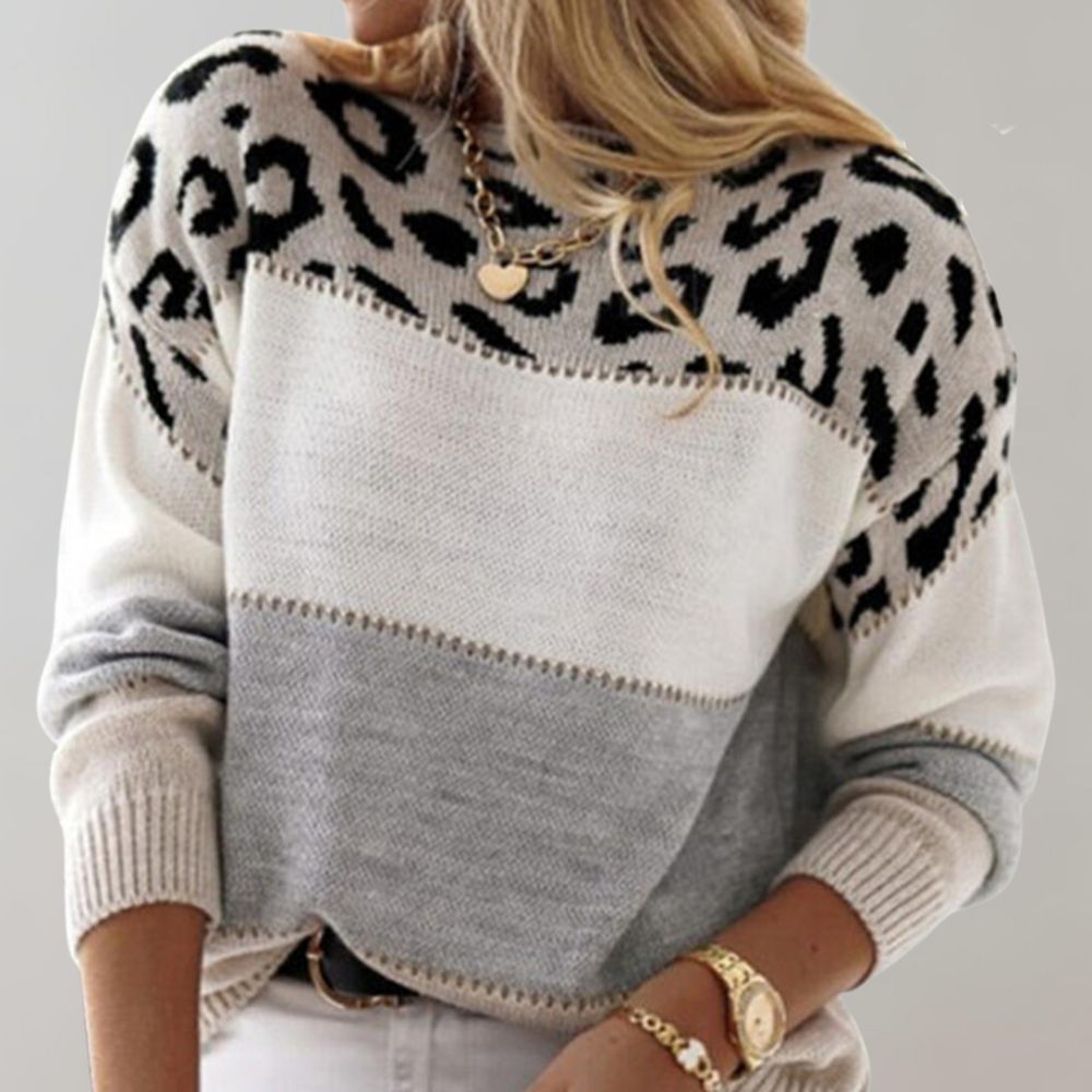 Women's Casual Knit Jumper | Leopard Print