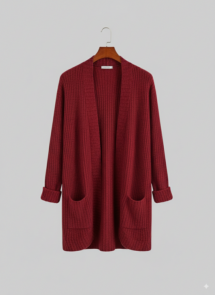 Women's Open Front Ribbed Cardigan | Winter