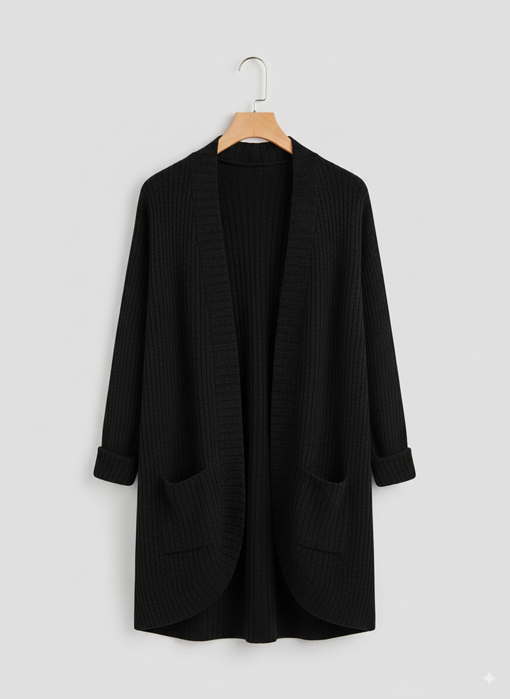 Women's Open Front Ribbed Cardigan | Winter