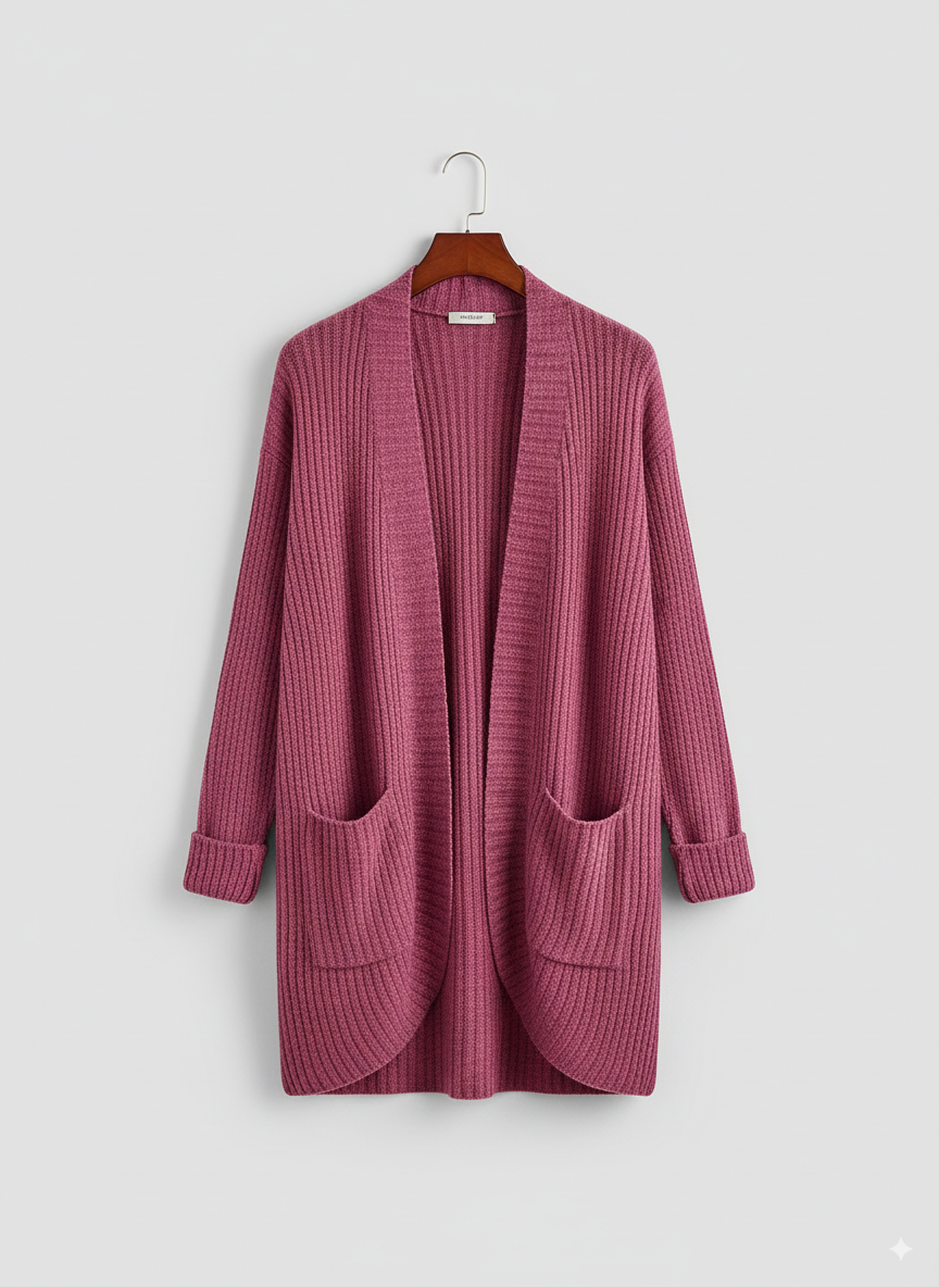 Women's Open Front Ribbed Cardigan | Winter