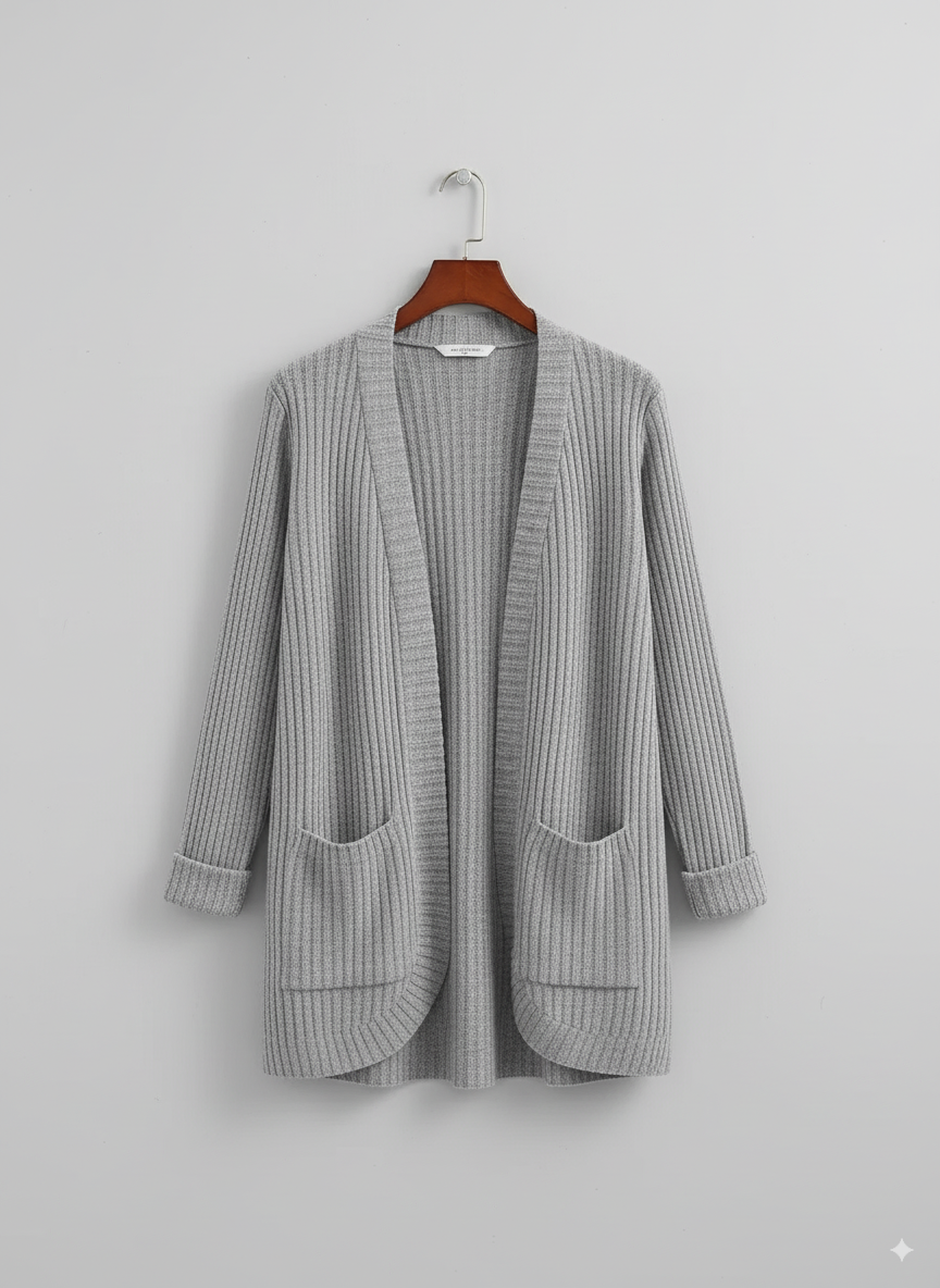 Women's Open Front Ribbed Cardigan | Winter